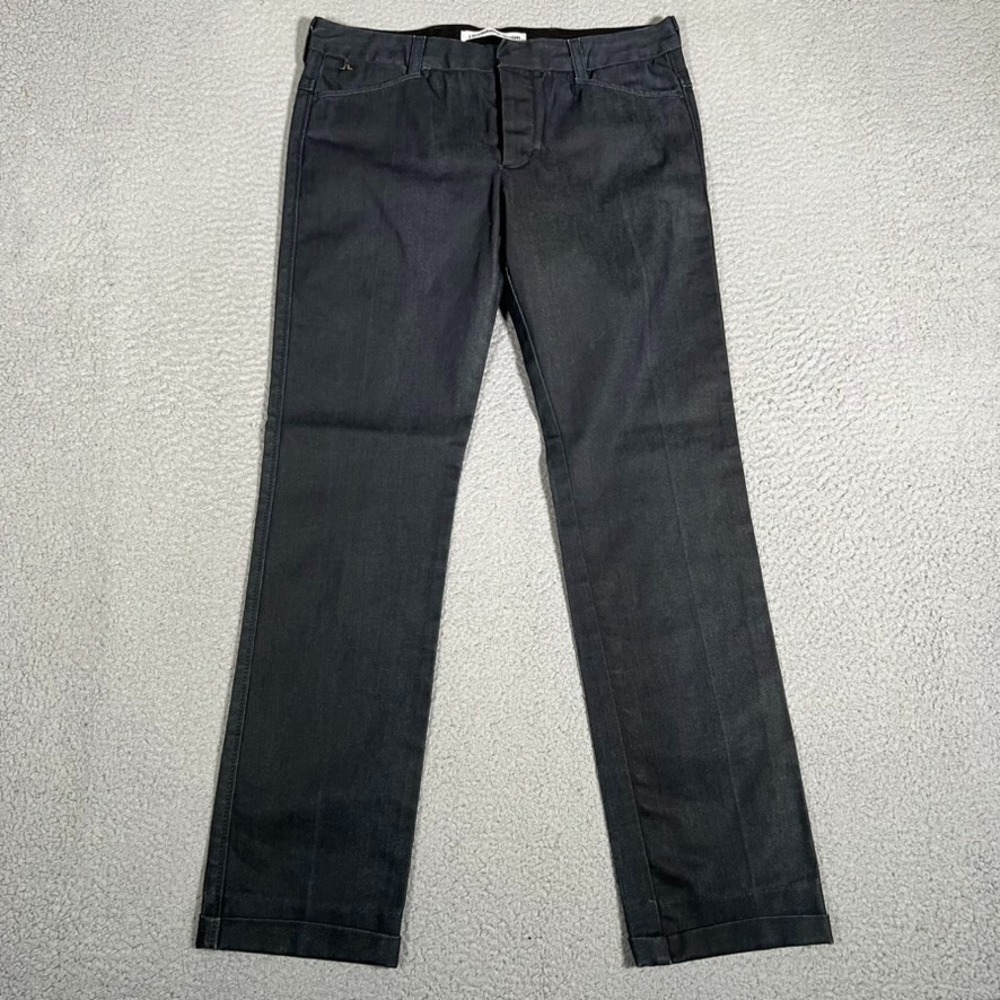 J Lindeberg Jeans Womens 31x31 Charcoal Kurabo Straight Fit Buckle Back Cuffed